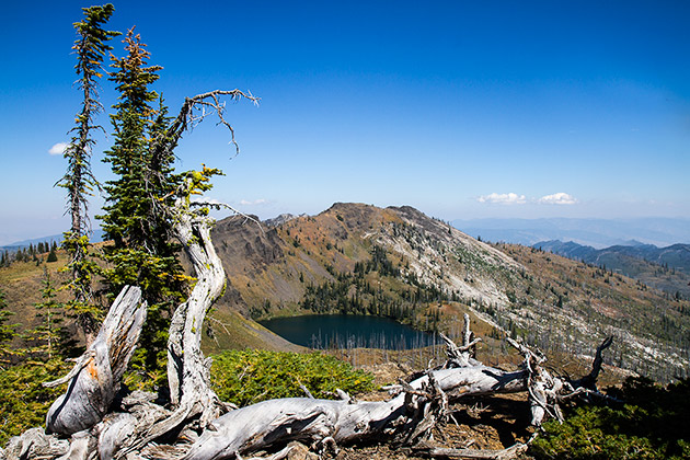 Payette Lave Lakes in Idaho with trees and mountains